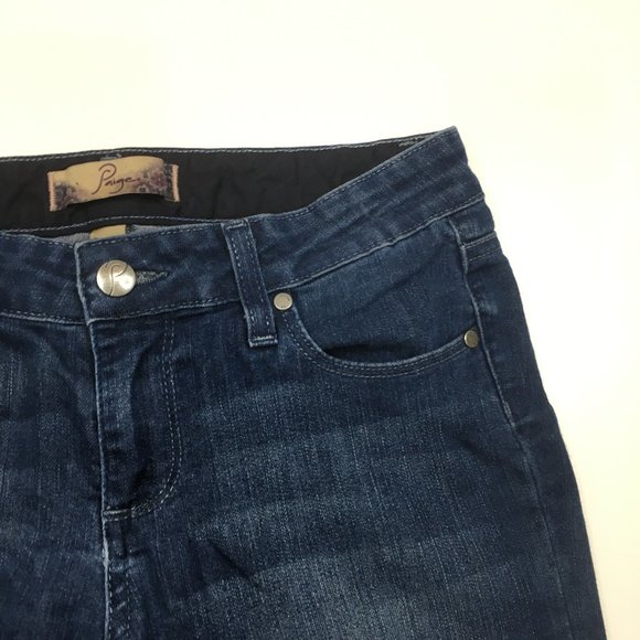 PAIGE Premium Denim Wellington Wash PEG SKINNY 5 Pocket Logo Hardware Jeans - Picture 6 of 13